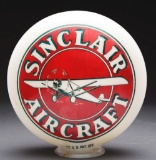 Sinclair Aircraft Gasoline OPB Globe with Airplane Graphic.