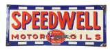 Speedwell Motor Oils Convex Porcelain Sign w/ Tiger Graphic.