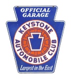 Keystone Automobile Club Official Garage Porcelain Sign.