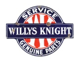 Willys Knight Service & Genuine Parts Porcelain Sign.