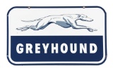 Greyhound Bus Lines Porcelain Sign with Dog Graphic.