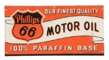 Phillips 66 Motor Oil Tin Rack Sign with Shield Graphic.