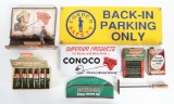 Lot Of 8: Conoco Gasoline Cans & Advertisements.