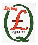 Sterling Quality Gasoline Porcelain Pump Sign.