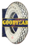 Goodyear Tires Porcelain Flange Sign W/ Tire Graphic.