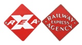 Lot Of 2: Railway Express Agency Porcelain Signs.