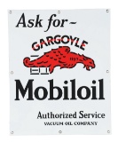 Reproduction Gargoyle Mobiloil Authorized Service Porcelain Cabinet Sign.