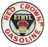 Red Crown General Motors Ethyl Gasoline Sign w/ Crown Graphic.