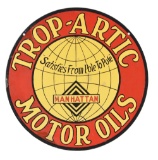 Trop Artic Motor Oil Porcelain Sign Manhattan Oil Company.