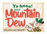 Yahoo Drink Mountain Dew Embossed Tin Sign.