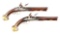(A) Documented Pair of Early English Flintlock Officer's Pistols by Jones.