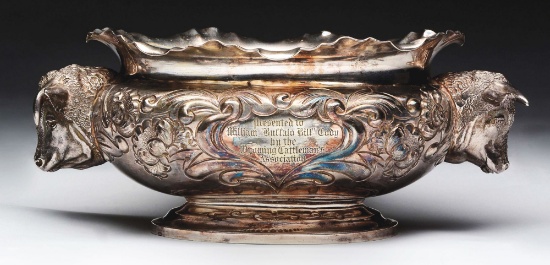 Large Silver-Plated Steer Head Figural Tureen Presented to William "Buffalo Bill" Cody.
