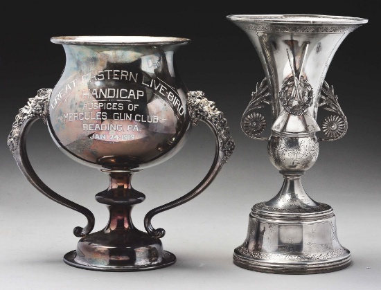 Lot of 2: Silver Plated Rifle Club Presentation Trophies.