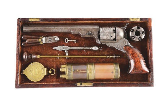 (A) Rare Cased Colt No. 5 "Texas" Paterson Revolver, Serial no. 205.