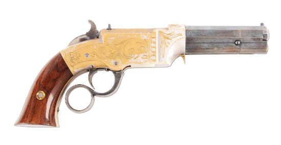 (A) Factory Engraved New Haven Arms Small Frame Volcanic Pistol