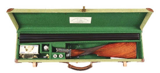 (M) Interesting Masters Gunmakers Boxlock Ejector Single Trigger Game Gun with Case.