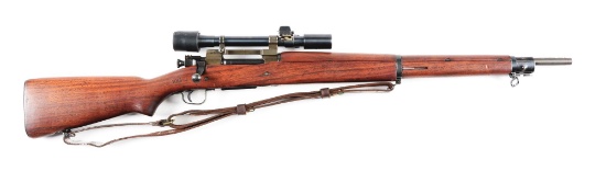 (C) U.S. Military Remington Model 03-A3 A4 Sniper Rifle with M84 Scope.