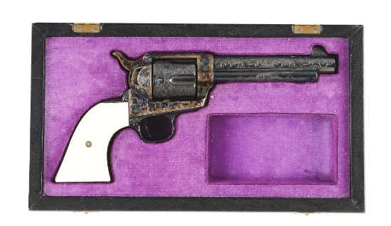 (C) Exquistely Engraved Colt Pre-War Single Action Army Revolver (1933).