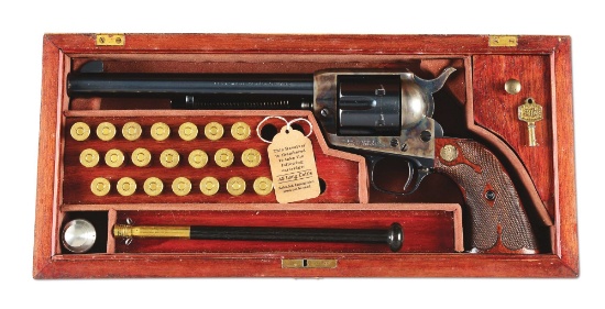 (C) Cased 1st Generation Colt Single Action Army Revolver (1932).