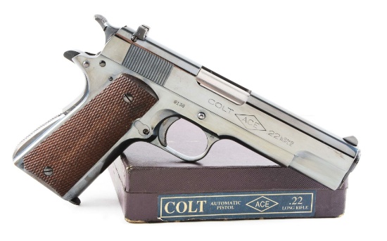 (C) Boxed Pre-War Colt Model 1911A1 Ace Semi-Automatic Pistol.