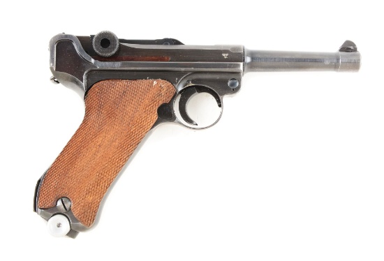 (C) German Police Mauser Banner P.08 Luger Semi-Automatic Pistol.
