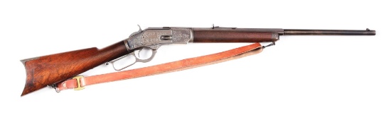 (A) Engraved Winchester Model 1873 Lever Action Rifle (1885).