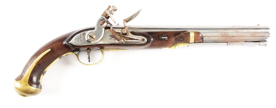 (A) U.S. Model 1805 Harpers Ferry Flintlock Pistol.