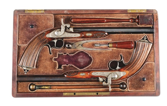 (A) Fine Cased Pair of Le Page Target Pistols.