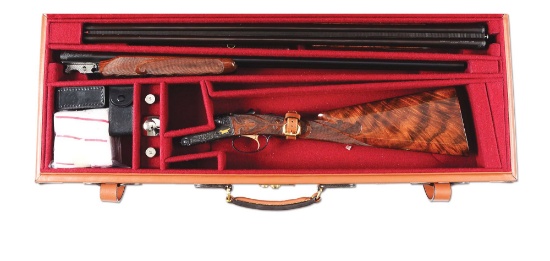(M) CSMC Model 21 Grand American Baby Frame 28 Gauge Shotgun with Extra .410 Barrels and Case.