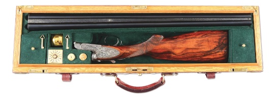 (M) Early Ivo Fabbri Sidelock Ejector Piccione Extra Live Pigeon Shotgun With Superb Baroque Scroll