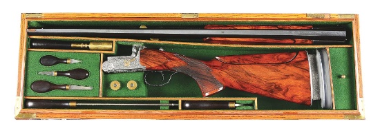 (M) Perazzi SCO Mirage Target Shotgun with Relief Scroll and Gold Inlay and Case and Accessories.
