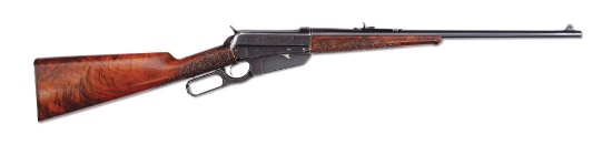 (C) Elegant Ulrich Engraved Winchester 1895 Lever Action Rifle with Gold Inlay (1924).