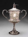 Silver Plated English Military Figural Trophy.