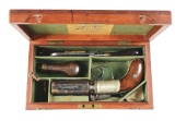 (A) Cased Exquisite Westley Richards Dragoon Pepperbox Revolver.