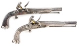 (A) Pair of Scottish All Steel Flintlock Belt Pistols by MacLeod.