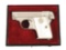 (C) Cased Nickel Colt Model 1908 Semi-Automatic Pocket Pistol with Pearl Grips (1927).