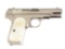 (C) Factory Nickel Colt Model 1908 .380 Hammerless Semi-Automatic Pistol with Pearls (1926).