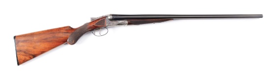 (C) A.H. Fox CE Grade 12 Bore Double Barrel Shotgun with L O' M Case.