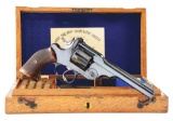 (A) Cased Webley & Sons WG Army Model Double Action Revolver.