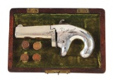 (A) Cased Engraved Colt First Model Deringer Pistol.