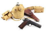 (C) Colt Model 1911 U.S. Army Semi-Automatic Pistol with Holster & Belt (1919).