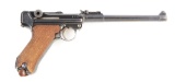 (C) German DWM 1917 Dated P.08 Luger Semi-Automatic Pistol.