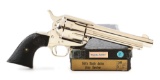 (C) Boxed Colt Single Action Army 2nd Generation Factory Nickel .38 Revolver (1959).