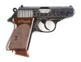 (C) Engraved German Walther Model PPK Semi-Automatic Pistol.