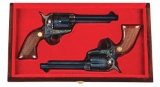 (M) Exquisite Cased Pair of Factory Engraved Beretta Single Action Army Revolvers.