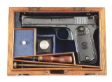 (C) Cased Colt Model 1903 Pocket Hammer Semi-Automatic Pistol (1908).