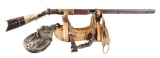 (A) Unmarked Indian Frontier Rifle Display with Pack Saddle & Bag.
