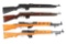 (C) Lot of 4: Assorted Semi Automatic Military Rifles.