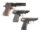(C) Lot of 3: Nazi Marked European Semi-Automatic Pistols.