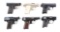 (C) Lot of 6: Assorted Pre-War European Semi-Automatic Pocket Pistols.